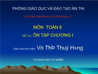 Tiết 24. Ôn tập chương I - Vũ Thị Thuý Hằng