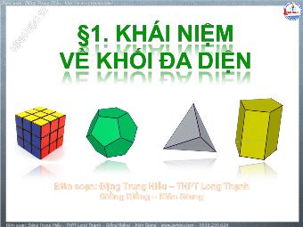 Bài 1. Khái niệm về khối đa diện - Đặng Trung Hiếu