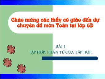 Bài 1: Tập hợp. Phần tử của tập hợp