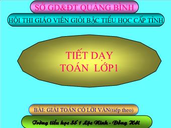 Giải toán có lời văn (tiếp theo)