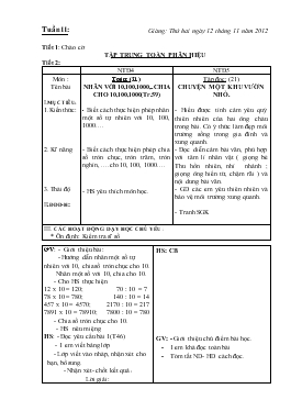 Giáo án Lớp 4A Tuần 11