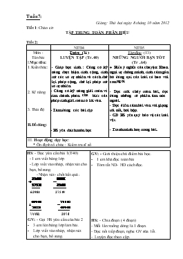 Giáo án Lớp 4A Tuần 7