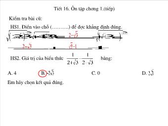 Tiết 16. Ôn tập chương 1 (tiếp)