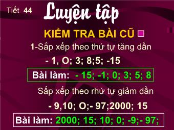 Tiết 44: Luyện tập