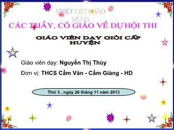 Tiết 60: Thuyết minh một thể loại văn học - Nguyễn Thị Thúy