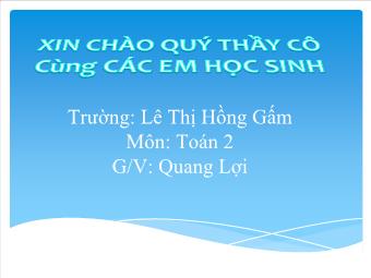 Toán Lớp 2: Lít - Quang Lợi