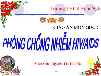 Bài giảng Phòng chống nhiễm hiv/aids - Nguyễn Thị Thu Hà