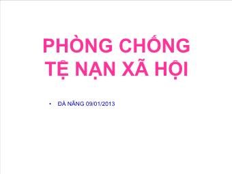 Bài giảng Phòng chống tệ nạn xã hội (Tiết 1)