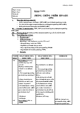 Bài giảng Bài 14:( 01 tiết) phòng, chống nhiễm hiv/aids