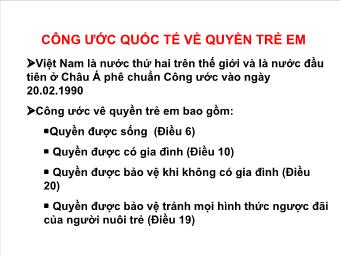 Bài giảng Công ước quốc tế về quyền trẻ em