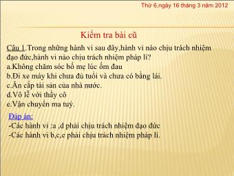 Bài giảng Tiết 27: Quyền tham gia quản lí nhà nước, quản lí xã hội của công dân