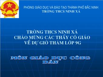 Bài giảng Tiết 28 - Bài 15: Vi phạm pháp luật và trách nhiệm pháp lí của công dân (tiếp)