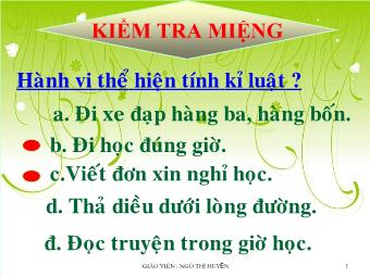 Bài giảng Tiết 7 - Bài 6: Biết ơn (tiếp)