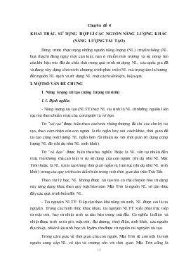 Chuyên đề 4 khai thác, sử dụng hợp lí các nguồn năng lượng khác (năng lượng tái tạo)