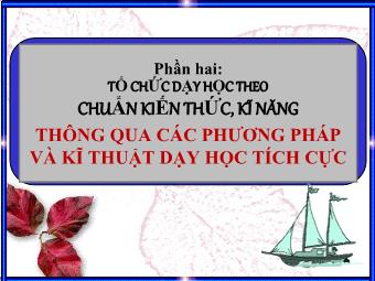 Chuyên đề Tiểu luận Tổ chức dạy học theo chuẩn kiến thức, kĩ năng thông qua các phương pháp và kĩ thuật dạy học tích cực