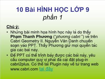 10 bài hình học lớp 9 - phần 1