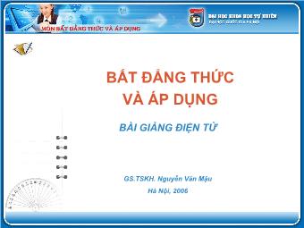 Bài giảng Chương 1: Bất đẳng thức Cauchy