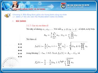 Bài giảng Cực trị của hàm số (tiếp)