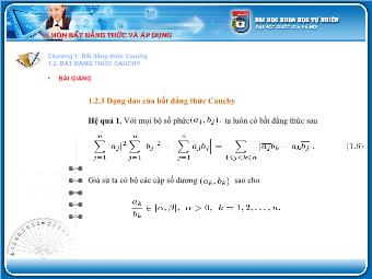 Bài giảng Dạng đảo của bất đẳng thức Cauchy