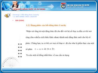 Bài giảng Dạng phức của bất đẳng thức Cauchy