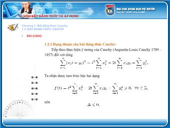 Bài giảng Dạng thuận của bất đẳng thức Cauchy