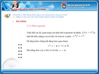 Bài giảng Định lý về các giá trị trung bình cộng và nhân