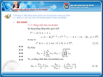 Bài giảng Đồng nhất thức Jacobsthal