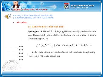 Bài giảng Hàm đơn điệu có tính tuần hoàn