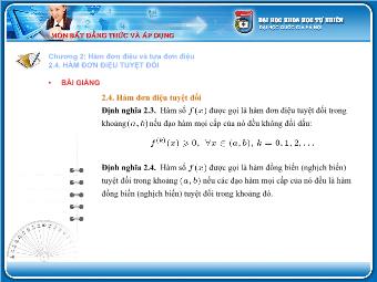 Bài giảng Hàm đơn điệu tuyệt đối