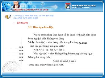 Bài giảng Hàm tựa đơn điệu