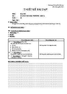 Bài giảng Môn : Đạo đức bài : Dành cho địa phương (tiết 2)