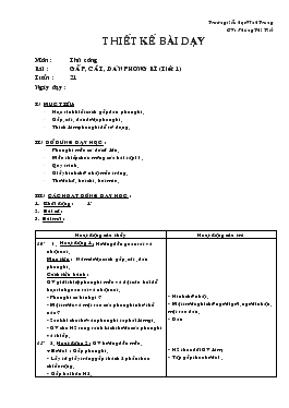 Bài giảng Môn : Thủ công bài : Gấp, cắt, dán phong bì (tiết 1)