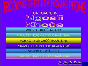 Bài giảng Ngoại khóa - Trường THPT Lê Hồng Phong