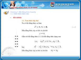 Bài giảng Tam thức bậc hai (tiếp)