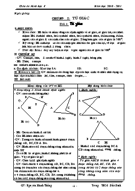 Bài giảng Tiết 1: Tứ giác (tiếp)