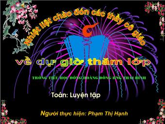 Bài giảng Toán 1: Luyện tập