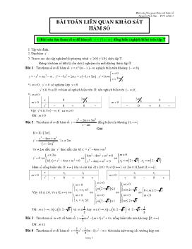 Bài Toán Liên Quan Khảo Sát Hàm Số