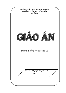 Bìa Giáo án Môn Tiếng Việt (tập 1)
