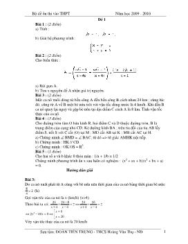 Bộ đề ôn thi vào trung học phổ thông môn toán