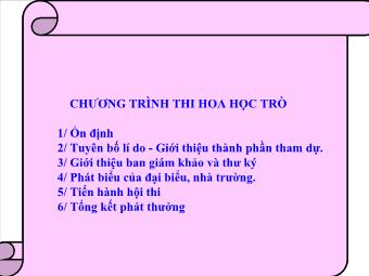 Chương Trình Thi Hoa Học Trò