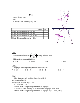 Đề 3 trắc nghiệm toán