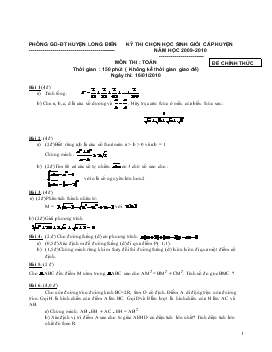 Đề Thi Chọn Học Sinh Giỏi Cấp Huyện Năm Học 2009-2010