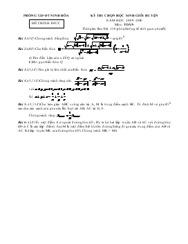 Đề Thi Chọn Học Sinh Giỏi Huyện Năm Học 2009-2010 Môn Toán