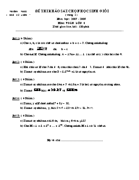 Đề thi khảo sát chọn học sinh giỏi ( vòng 2 ) năm học: 2007 - 2008 môn: toán lớp 6