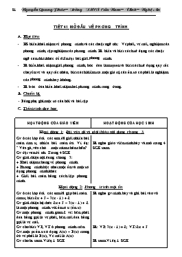 Giáo án Đại số 8 - Nguyễn Quang Phúc - Chương III: Phương trình bậc nhất một ẩn