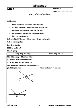 Giáo án Hình học 7 - Trường THCS Nghi Trung