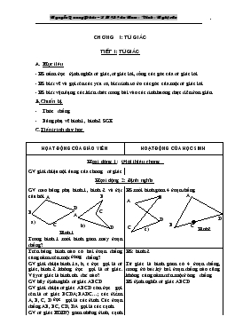Giáo án Hình học 8 - Nguyễn Quang Phúc - Chương I: Tứ Giác