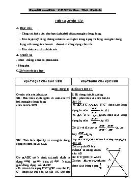 Giáo án Hình học 8 - Nguyễn Quang Phúc - Chương III: Tam giác đồng dạng