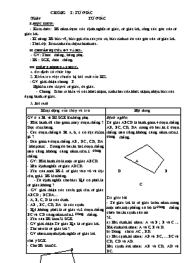 Giáo án Hình học 8 - Tiết 1: Tứ Giác