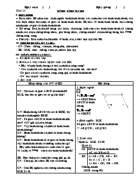 Giáo án Hình học 8 - Tiết 12: Hình Bình Hành